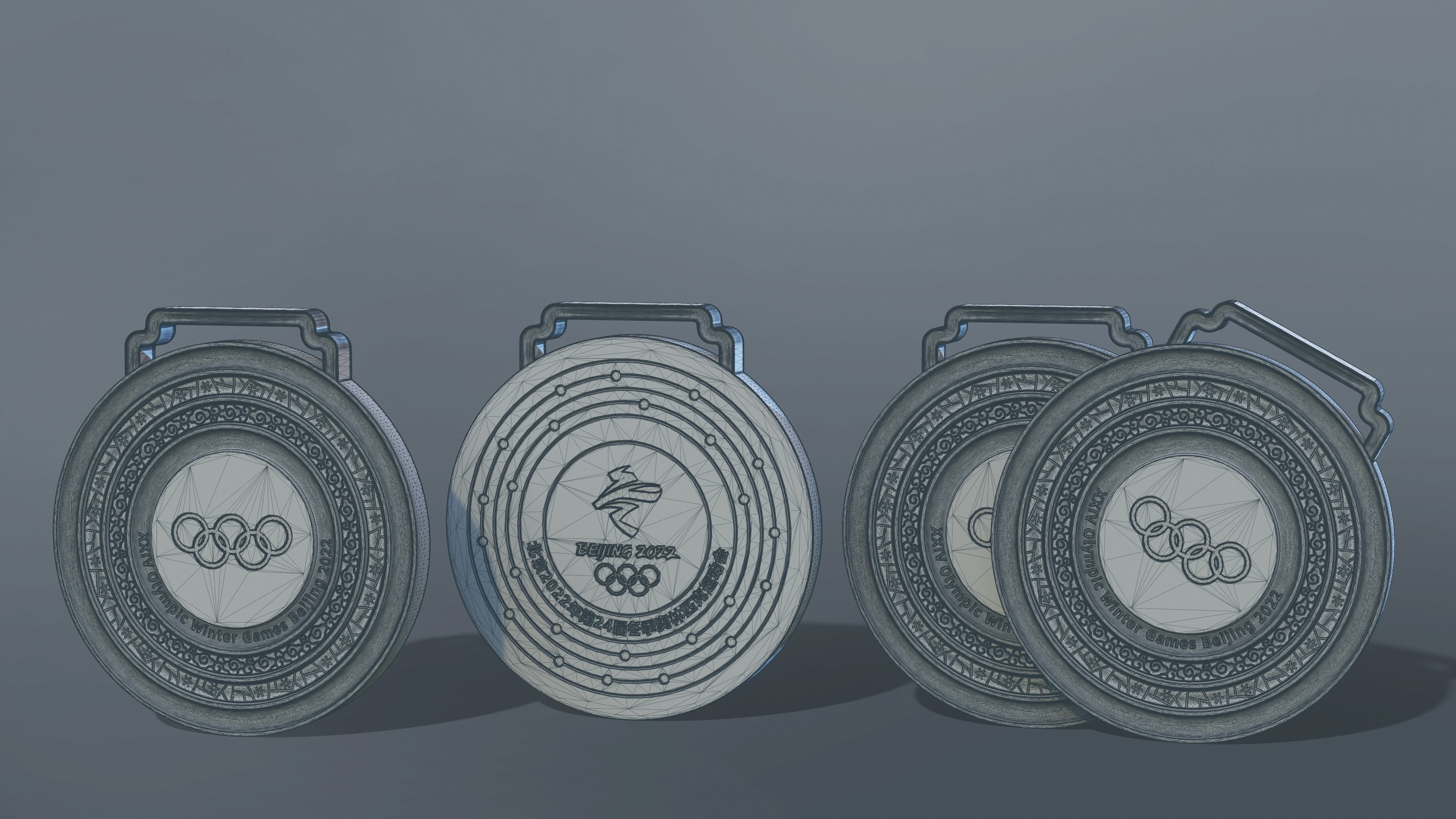 Beijing 2022 Olympic Medal 3D print model_3