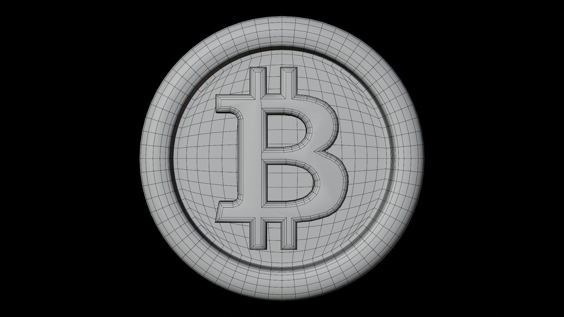 Bitcoin or BTC Gold crypto coin with cartoon style 3D model_6