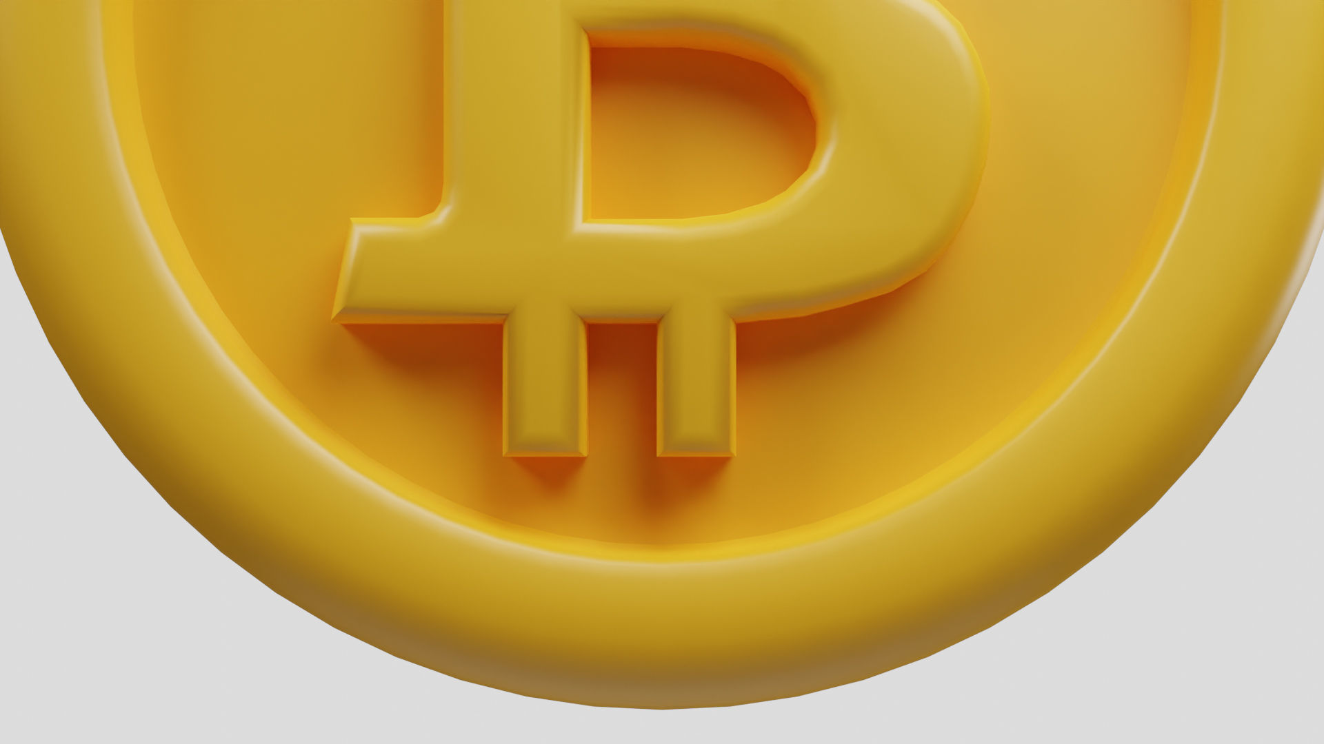 Bitcoin or BTC Gold crypto coin with cartoon style 3D model_5