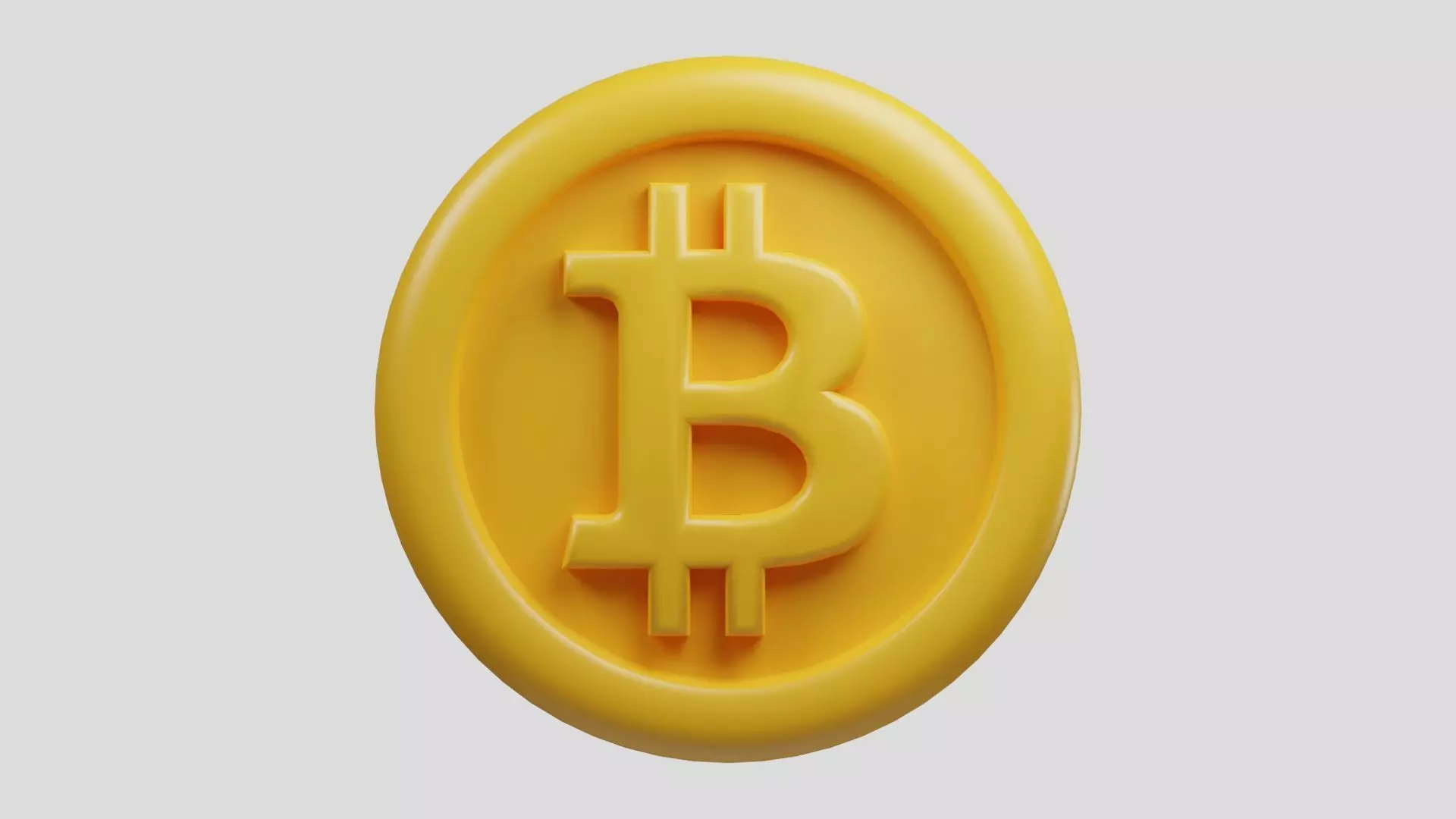 Bitcoin or BTC Gold crypto coin with cartoon style 3D model_0