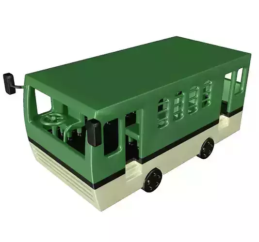 Fabulous Bus Toy Low-poly 3D model