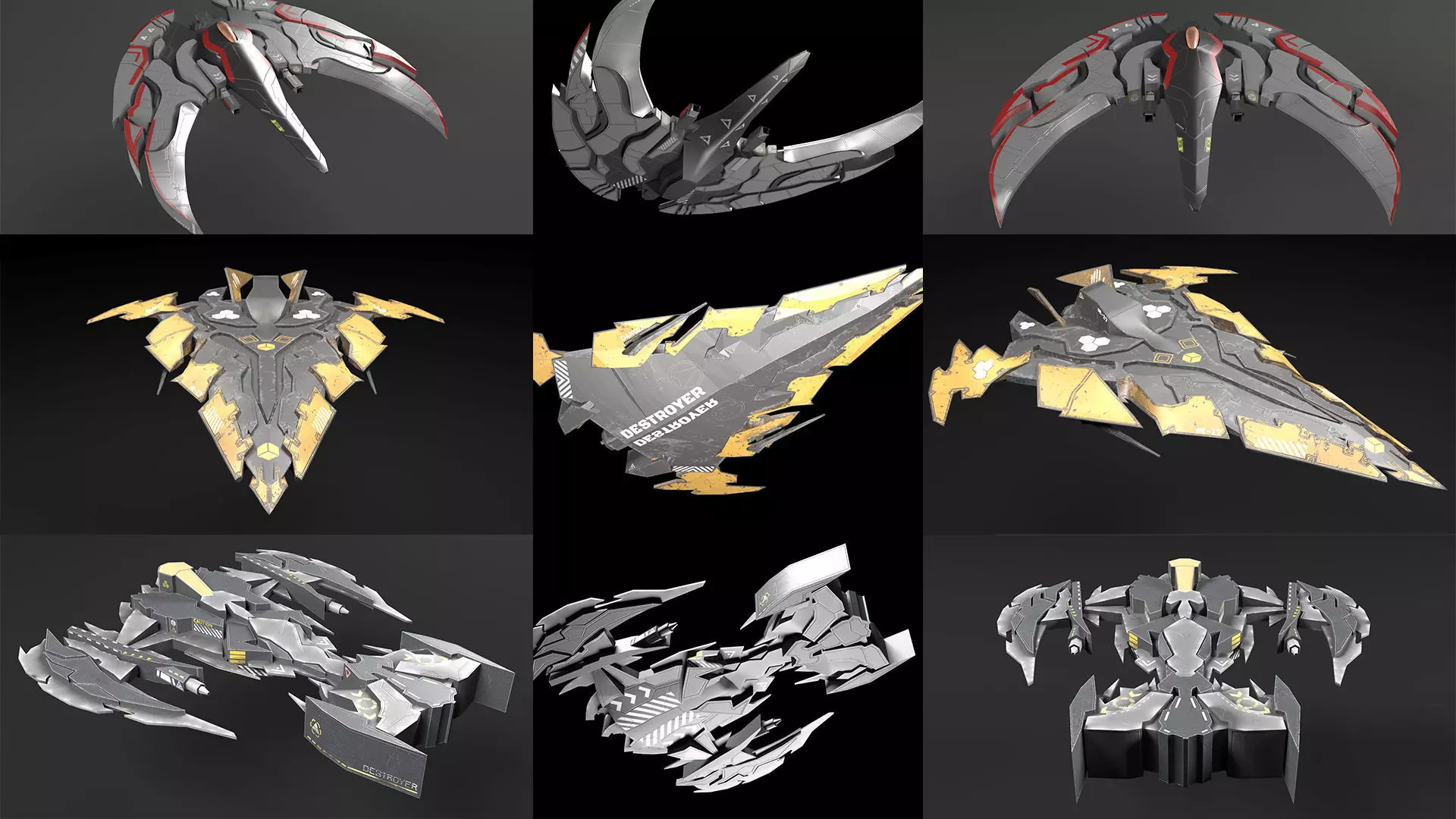 Aircraft Spaceship Pack V01 3D model_0