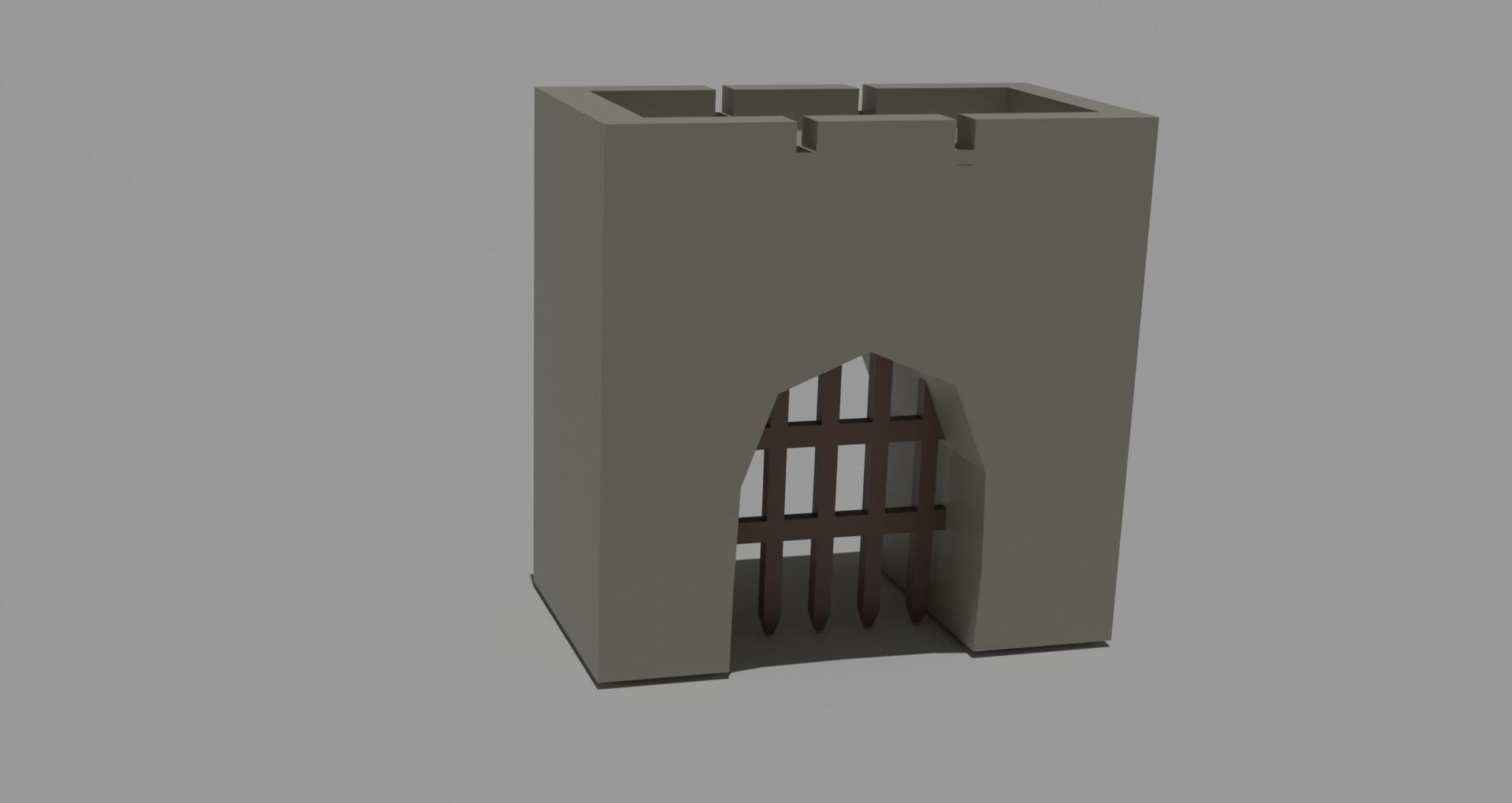 Low Poly Castle with wooden bridge Low-poly 3D model_9