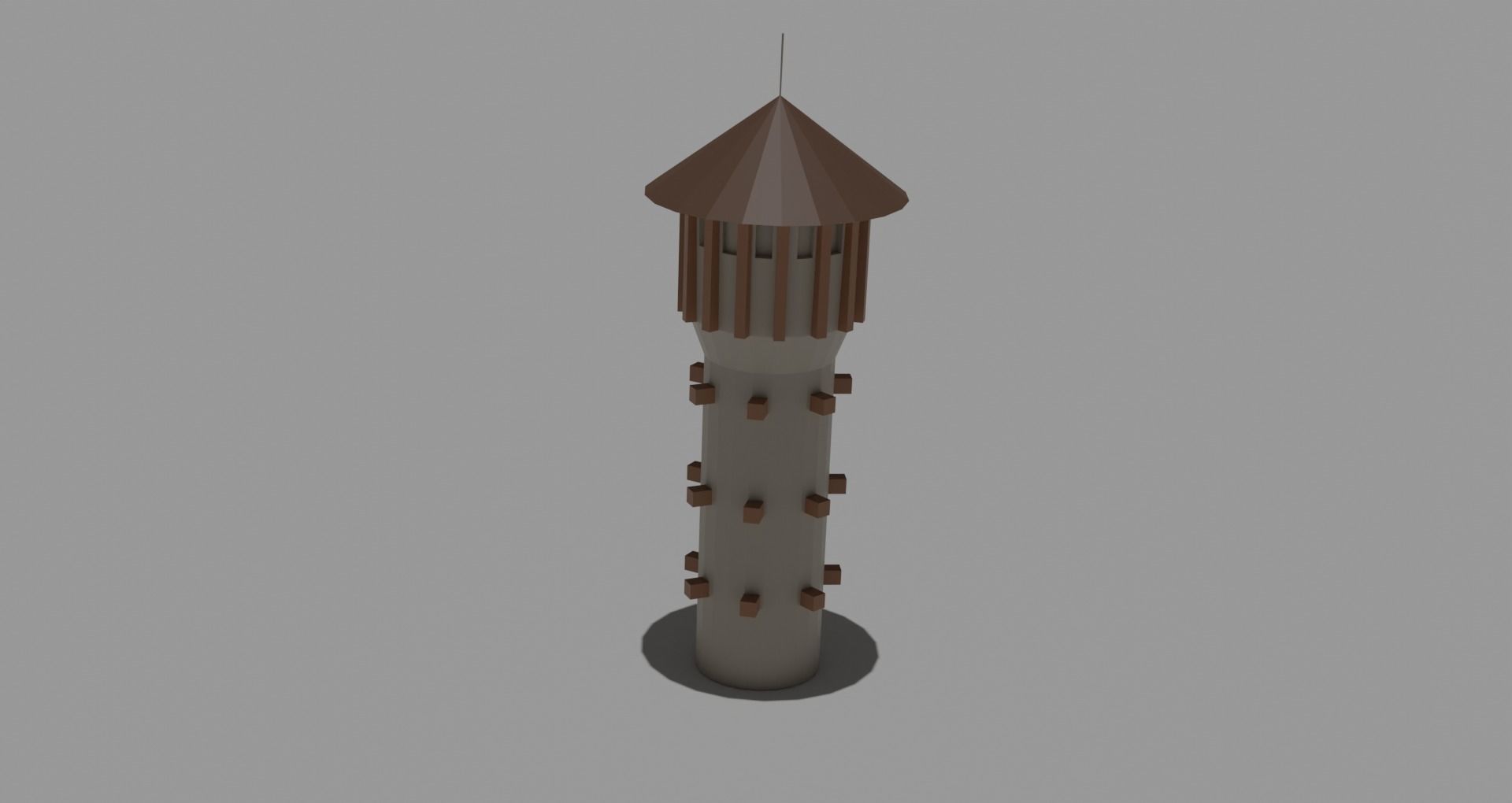 Low Poly Castle with wooden bridge Low-poly 3D model_7