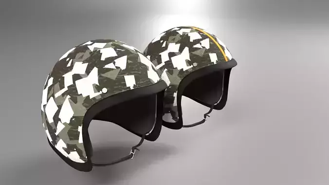 Biker Helmet Low-poly 3D model