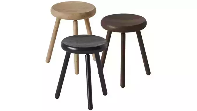 Hand - Tooled Dibbet Stool - De Jong and Co