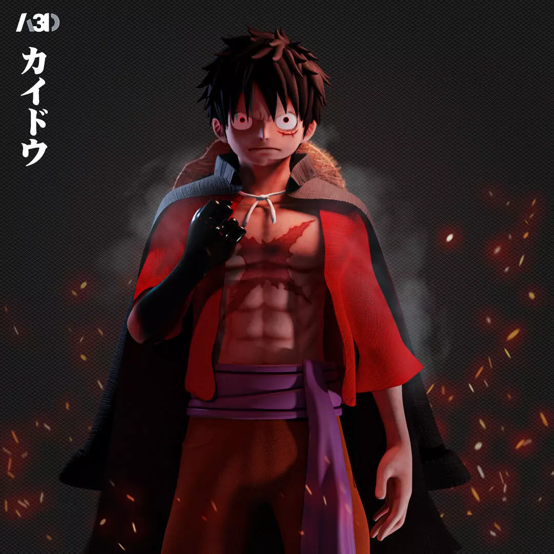 One Piece - Luffy 3D print model 3D model_0