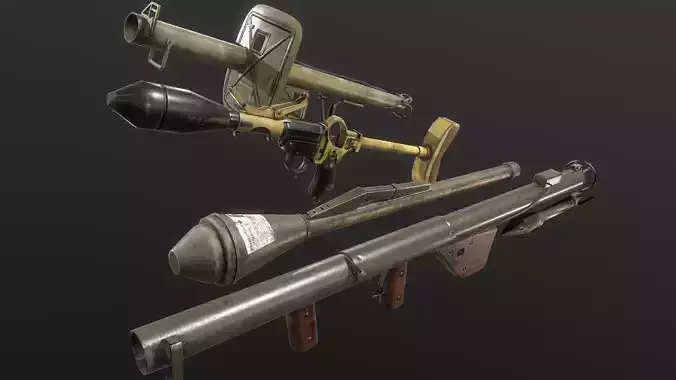 WW2 Rocket Launcher Weapons PACK 3D Model Collection