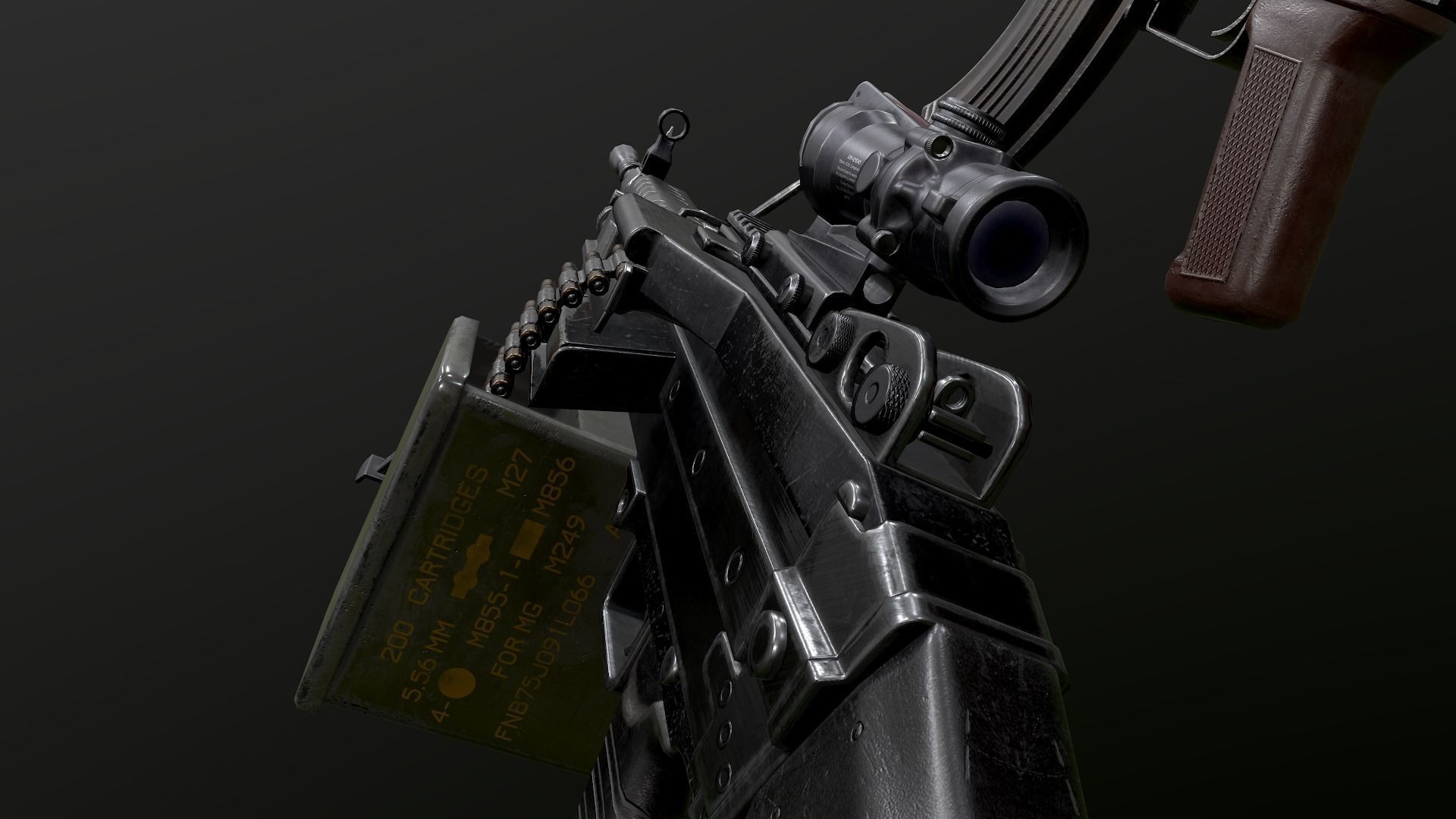 Weapons Pack m249 AK47 3D Model Collection_4