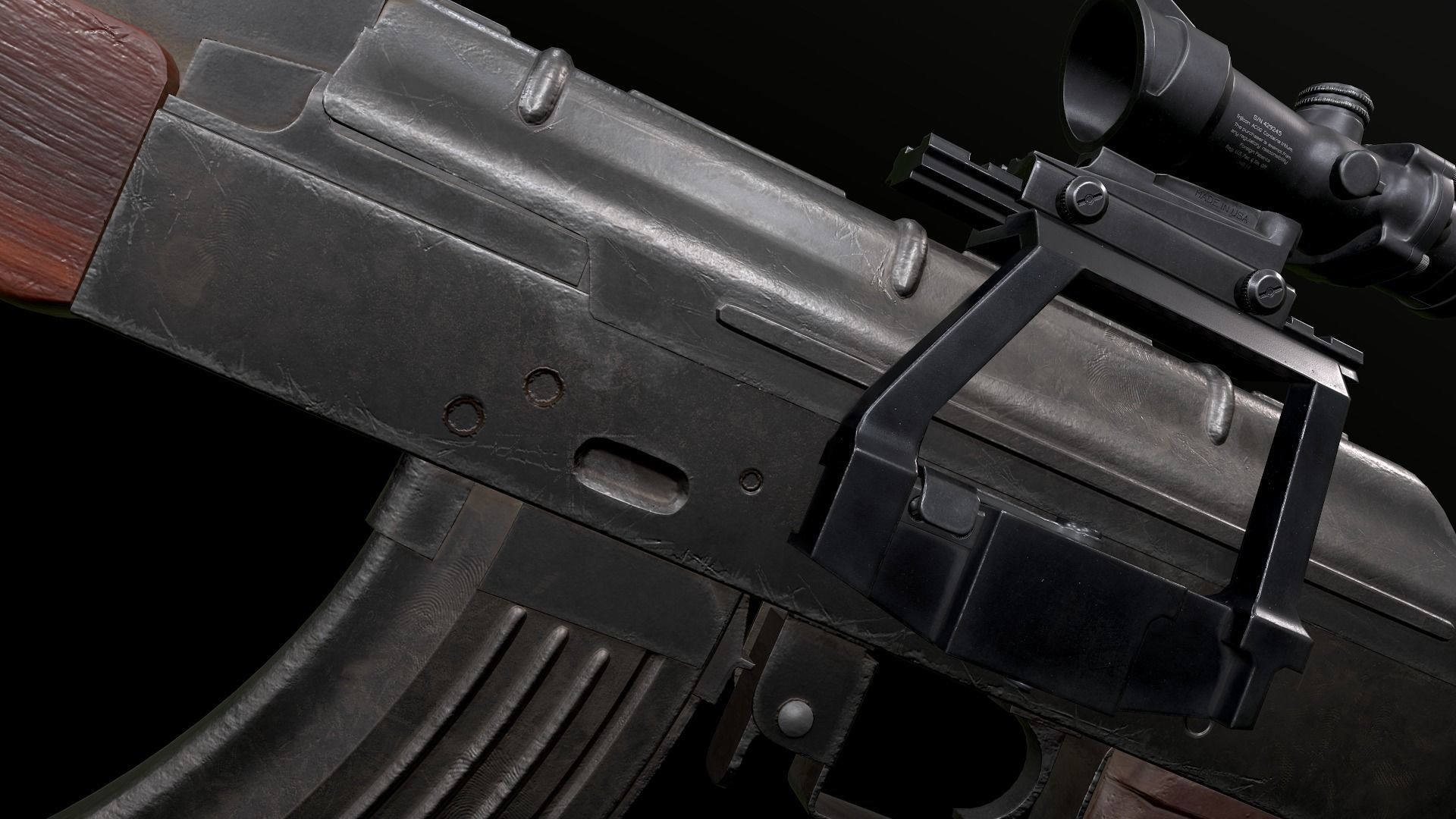 Weapons Pack m249 AK47 3D Model Collection_14