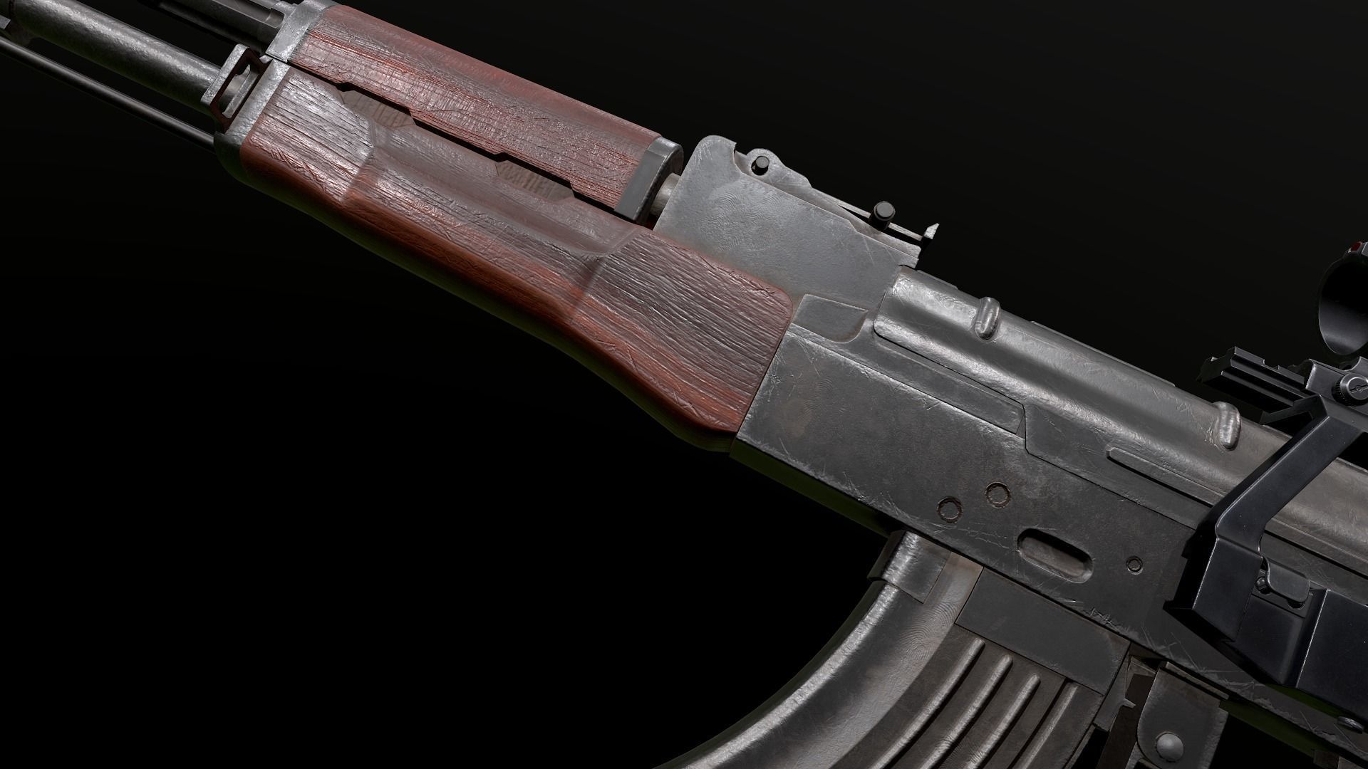 Weapons Pack m249 AK47 3D Model Collection_9