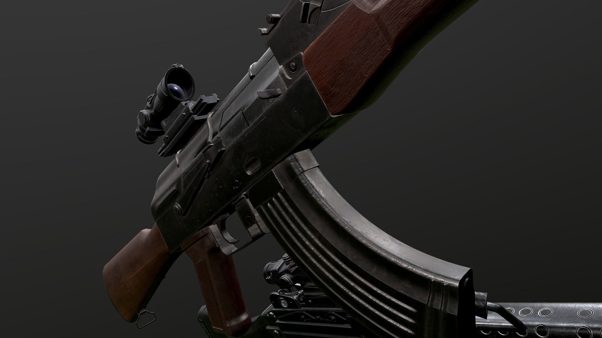 Weapons Pack m249 AK47 3D Model Collection_2