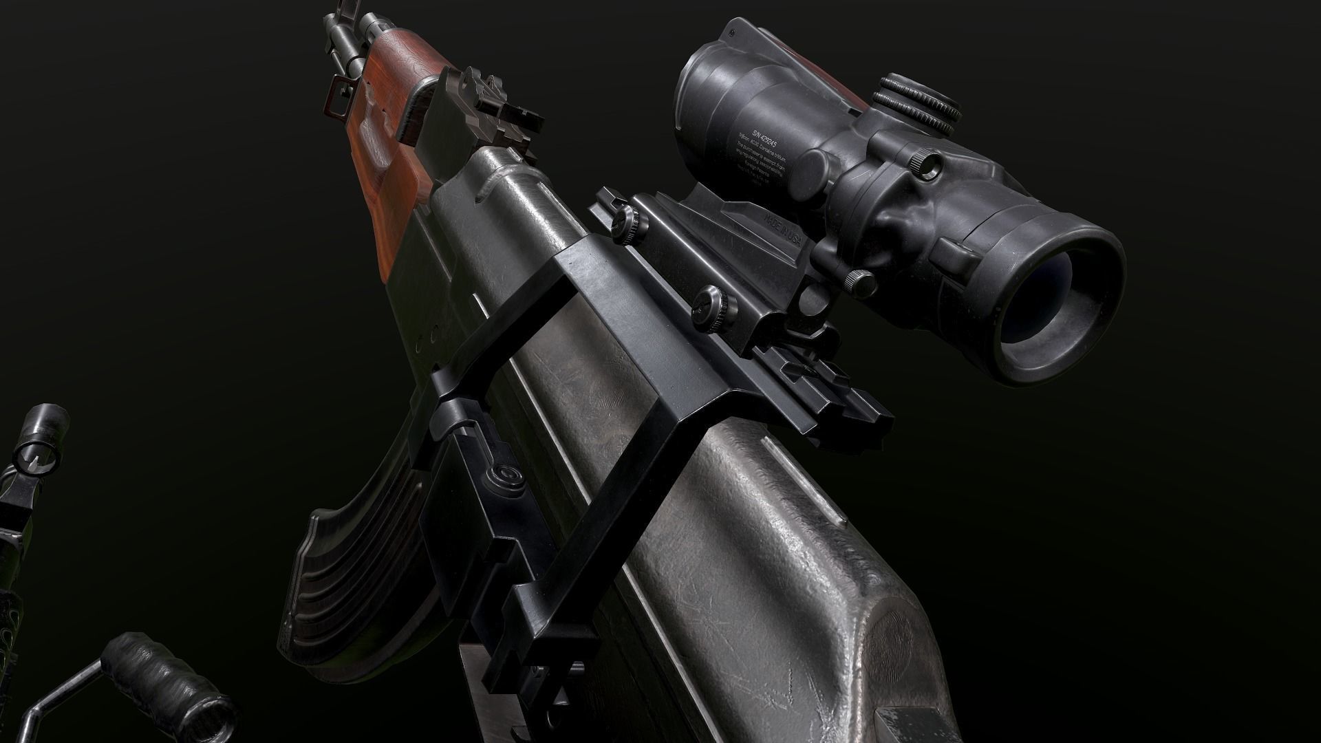 Weapons Pack m249 AK47 3D Model Collection_5
