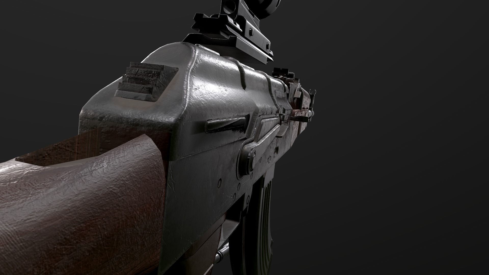 Weapons Pack m249 AK47 3D Model Collection_7