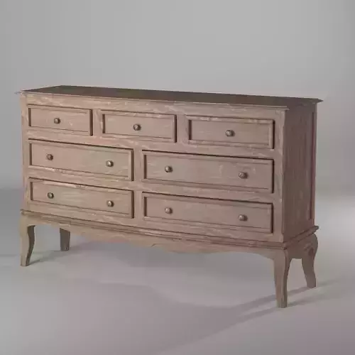 Solid Mango Wood Chest of Drawers with 7 Drawers