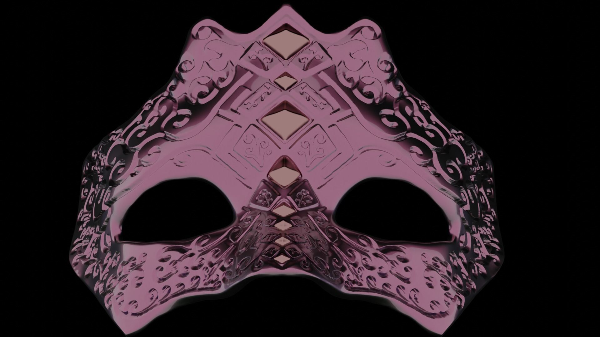 Masquerade Mask on Stick 3D print model_2