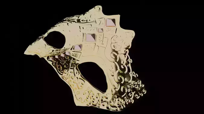 Masquerade Mask on Stick 3D print model