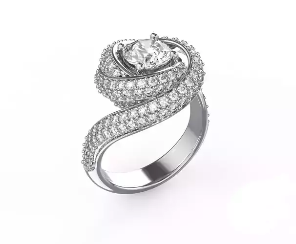 Ruban Diamond Ring 3d Print Model
