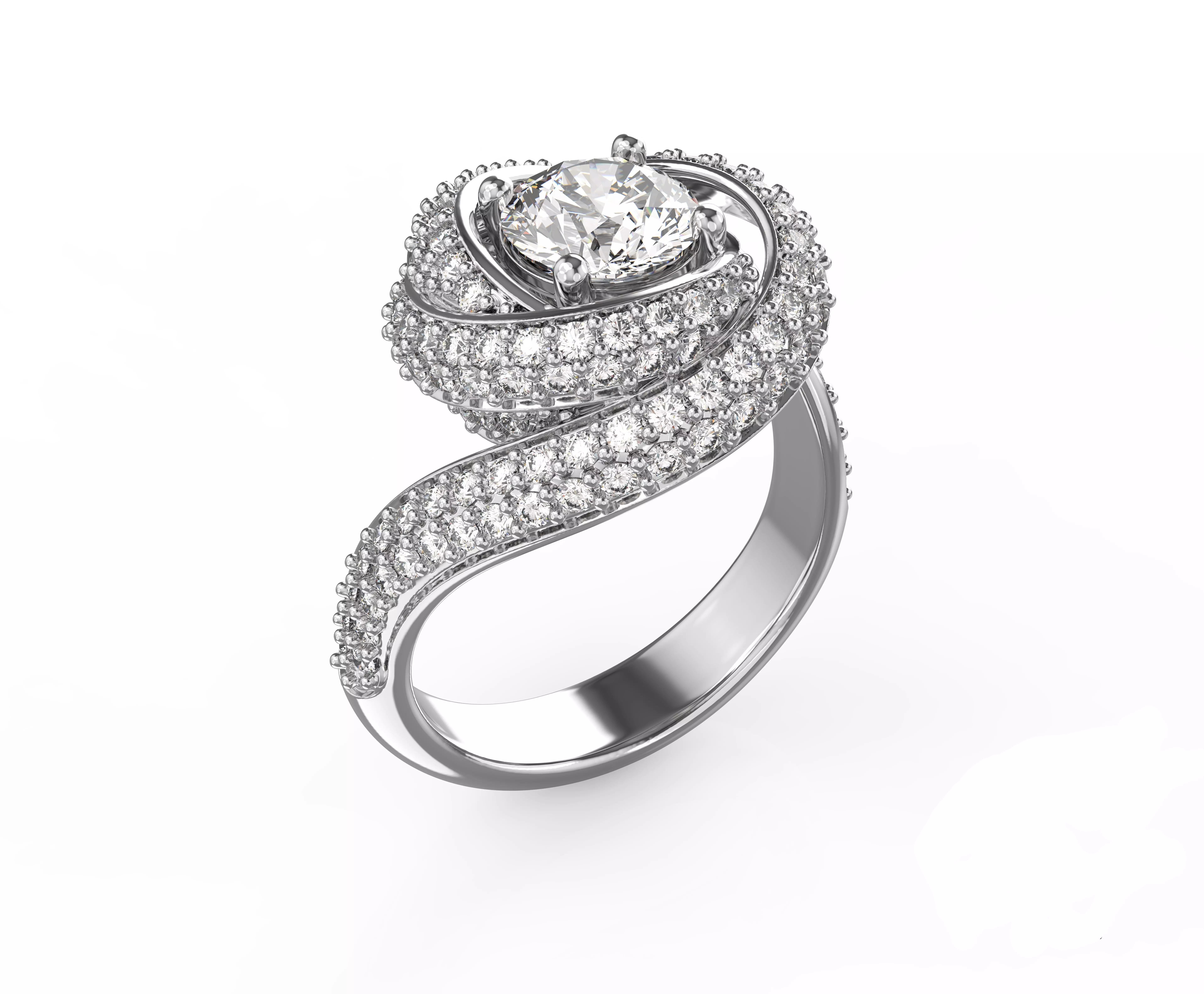Ruban Diamond Ring 3d Print Model 3D print model_0