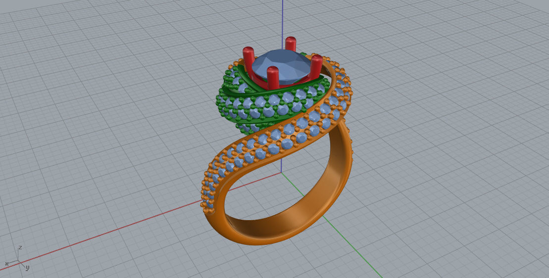Ruban Diamond Ring 3d Print Model 3D print model_5