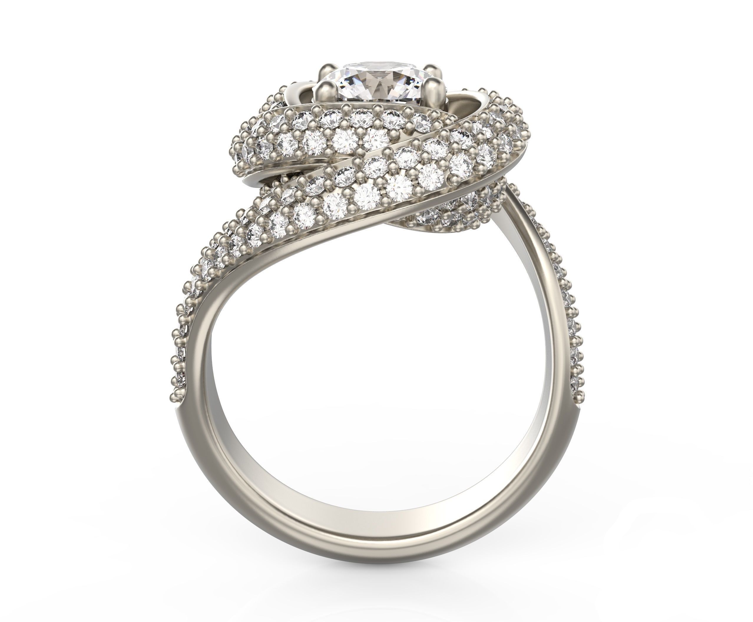 Ruban Diamond Ring 3d Print Model 3D print model_1