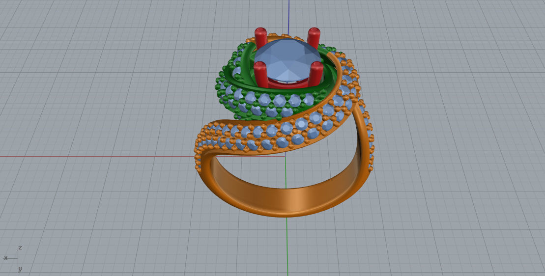 Ruban Diamond Ring 3d Print Model 3D print model_8