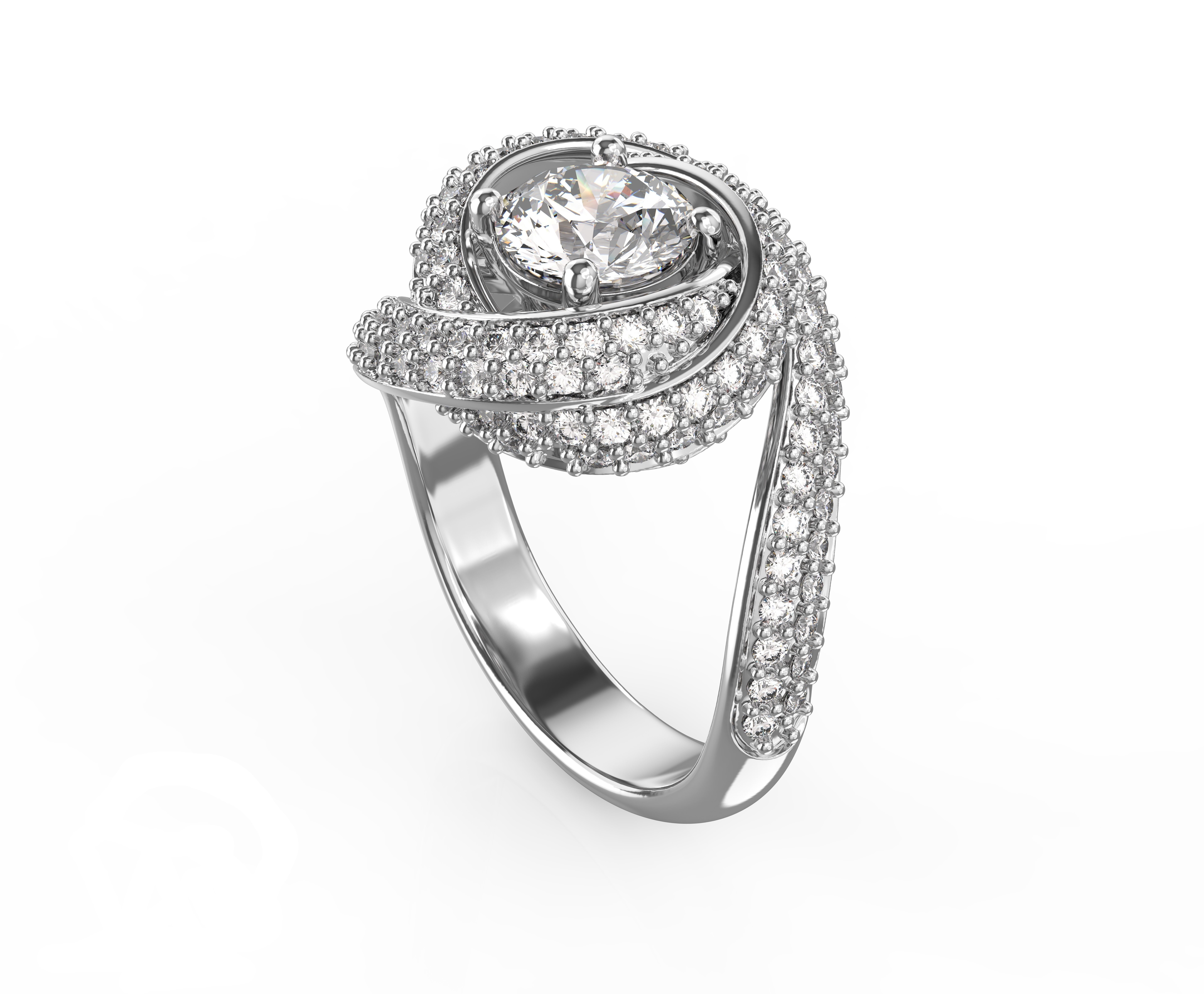 Ruban Diamond Ring 3d Print Model 3D print model_2