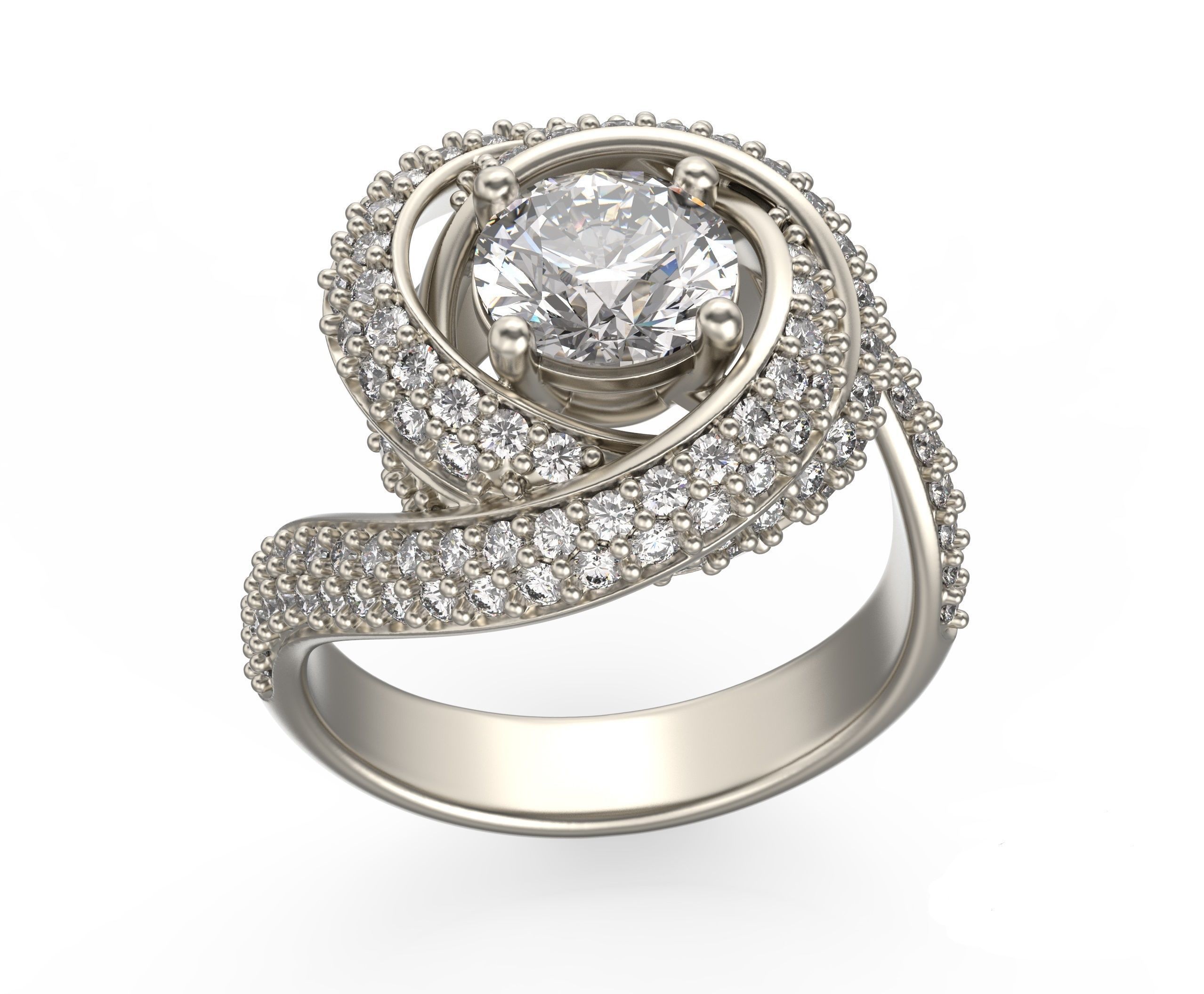 Ruban Diamond Ring 3d Print Model 3D print model_4