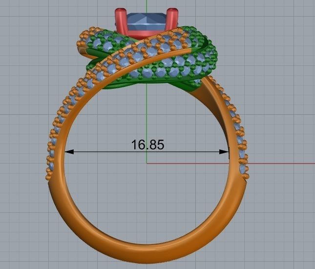 Ruban Diamond Ring 3d Print Model 3D print model_11