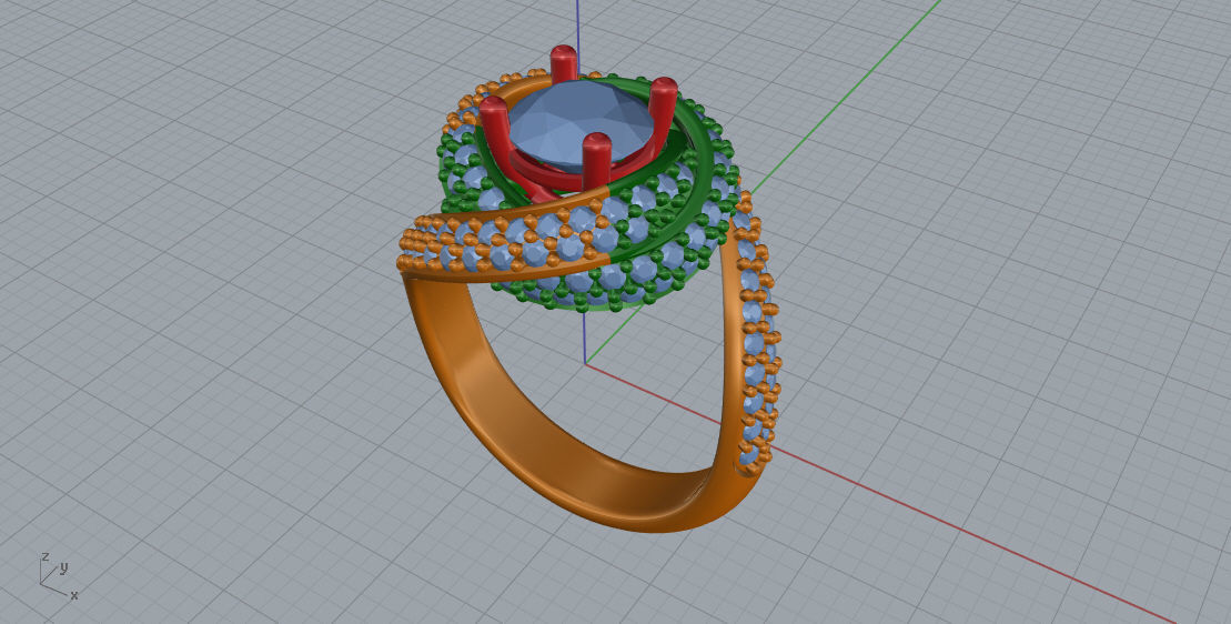 Ruban Diamond Ring 3d Print Model 3D print model_6