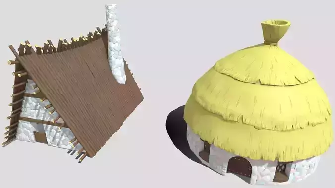 Gaul village houses vol 1 3D model