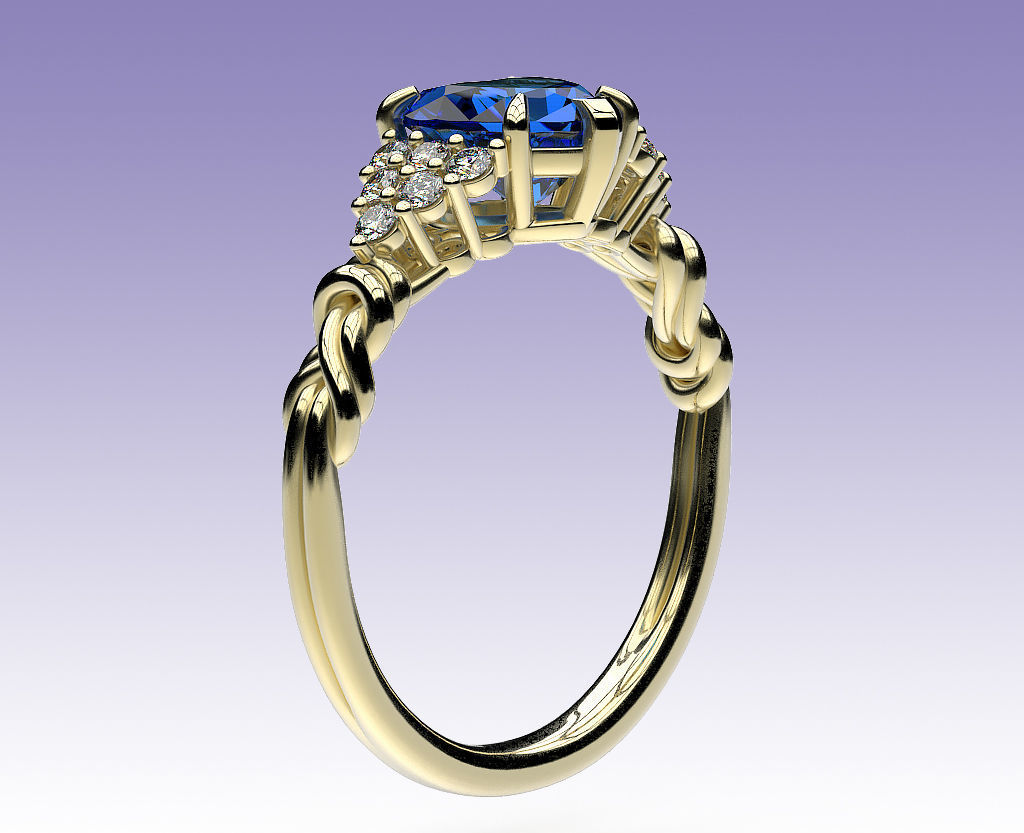 Ring Heart and Knots 3D print model_7