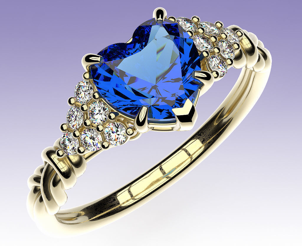 Ring Heart and Knots 3D print model_3