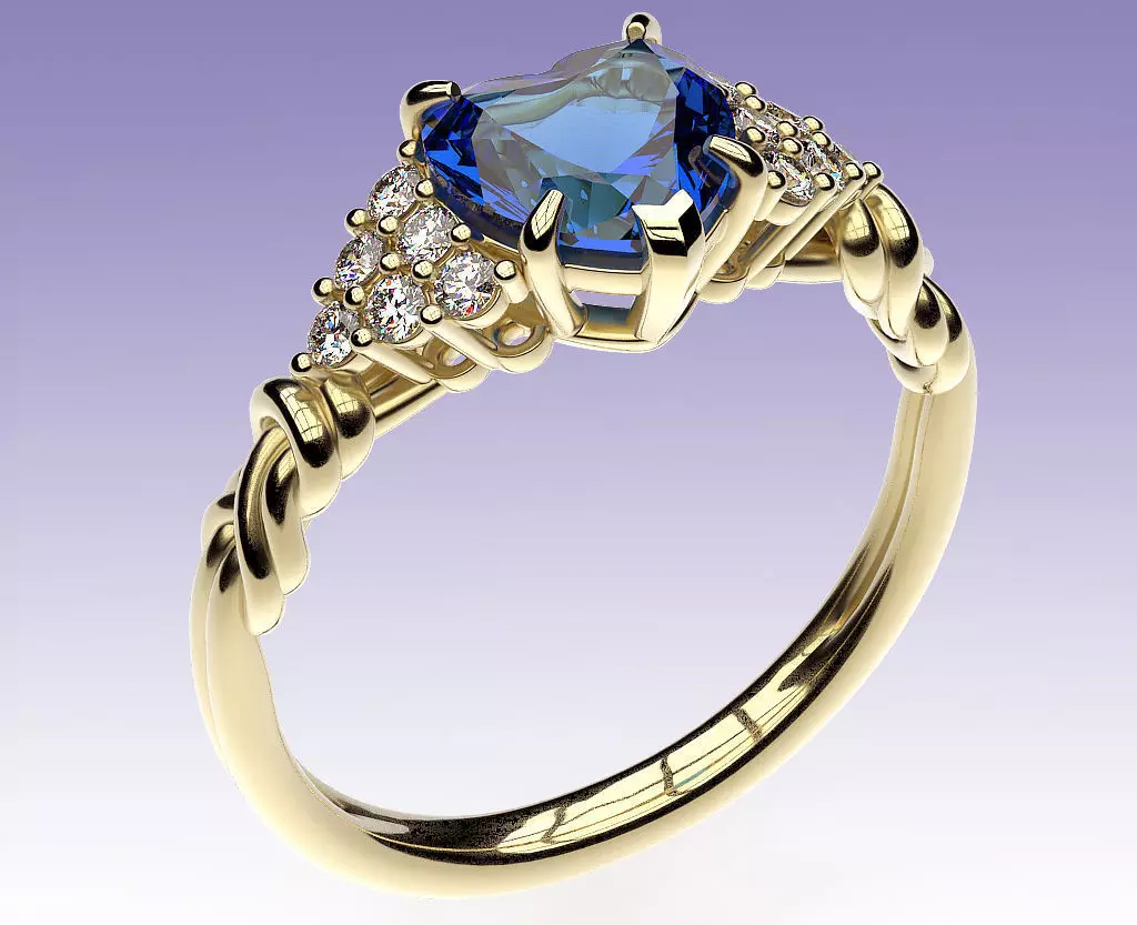 Ring Heart and Knots 3D print model_0