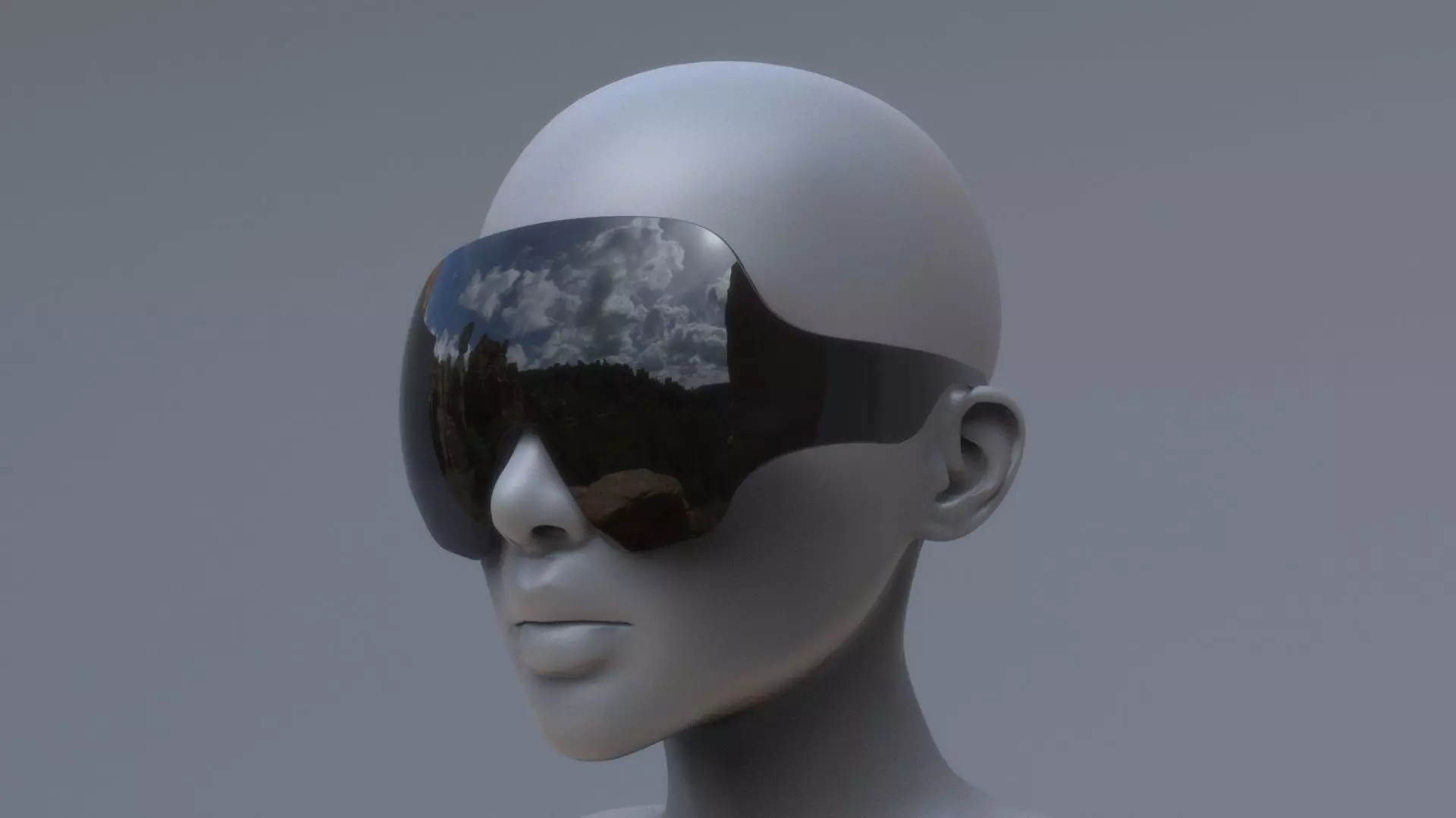 Fashion sci fi sun glasses mask 3D model_0