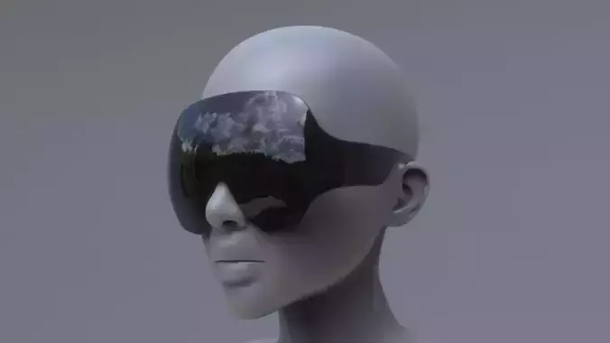 Fashion sci fi sun glasses mask 3D model