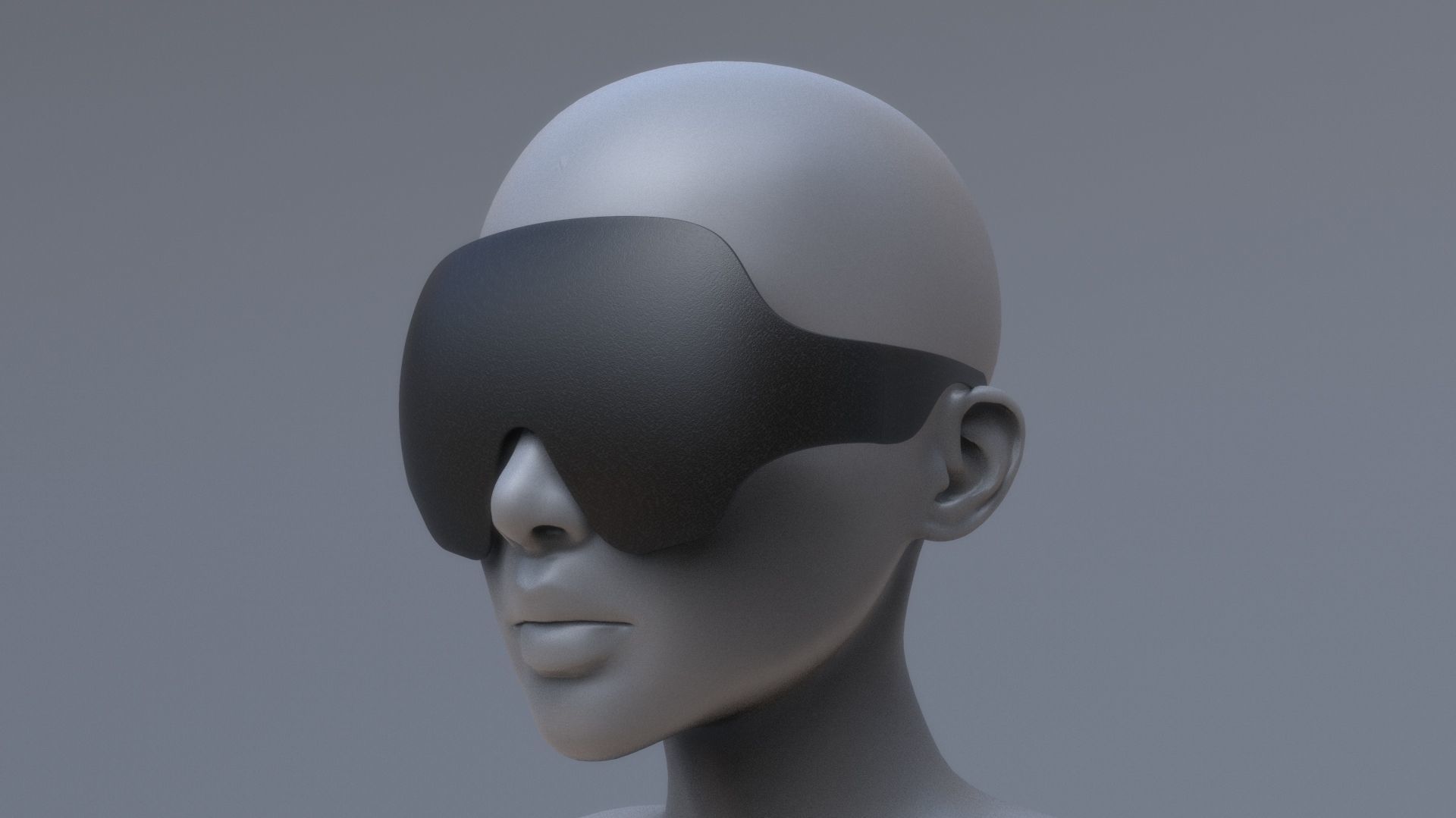 Fashion sci fi sun glasses mask 3D model_11