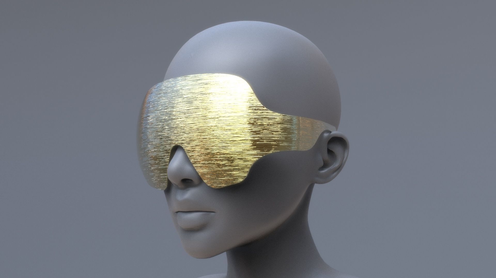 Fashion sci fi sun glasses mask 3D model_10