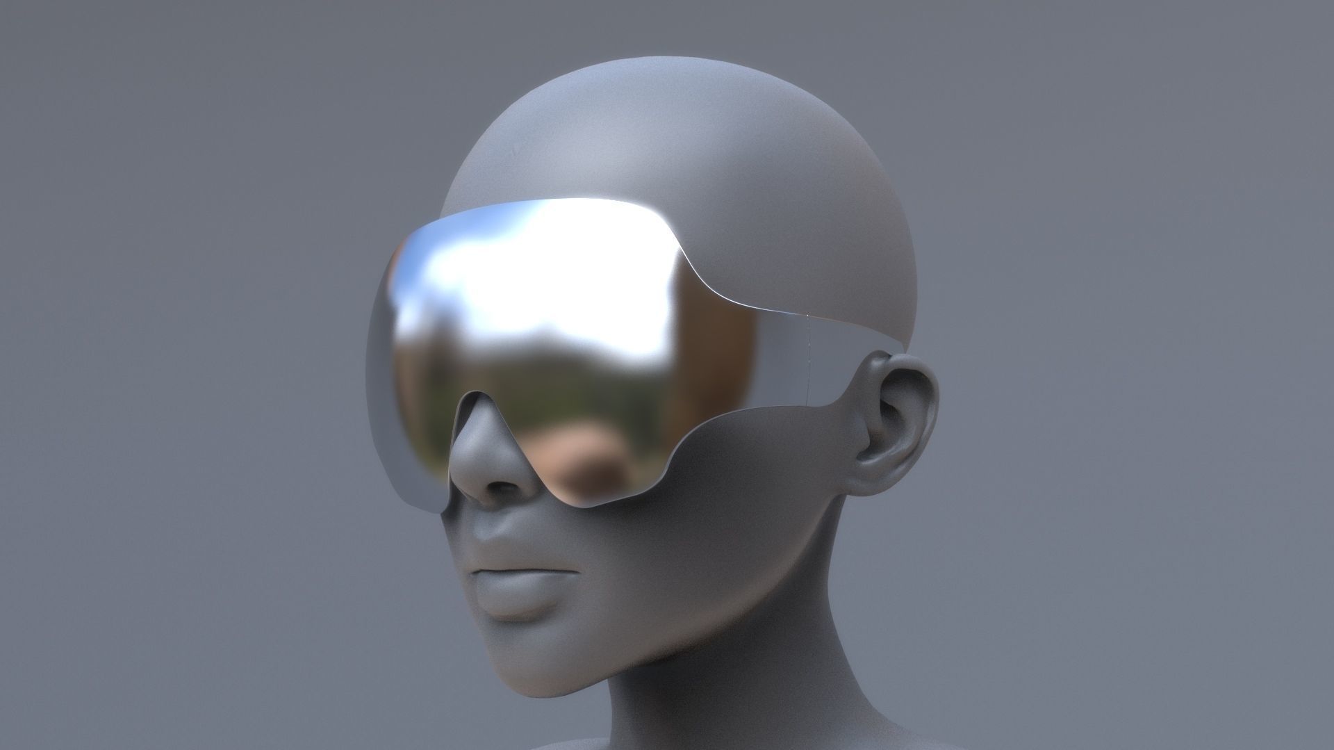 Fashion sci fi sun glasses mask 3D model_6