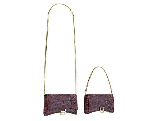 Balenciaga Hourglass Wallet On Chain Red Crocodile Low-poly 3D model