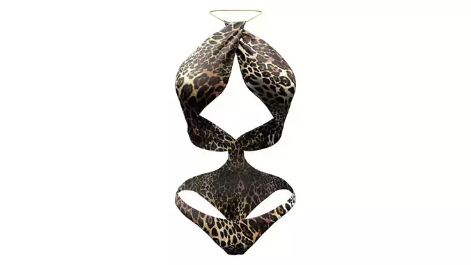 Halter Swimsuit with Choker Necklace