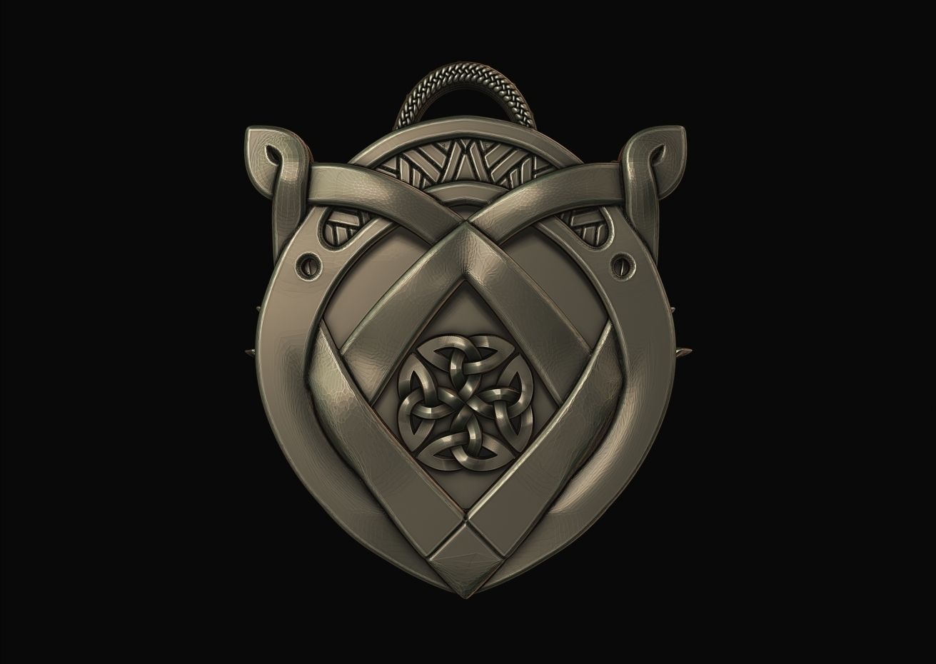 Wolf Fenrir necklace 3D print model_5