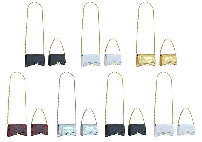 Balenciaga Hourglass Wallet On Chain 3D Model Collection
