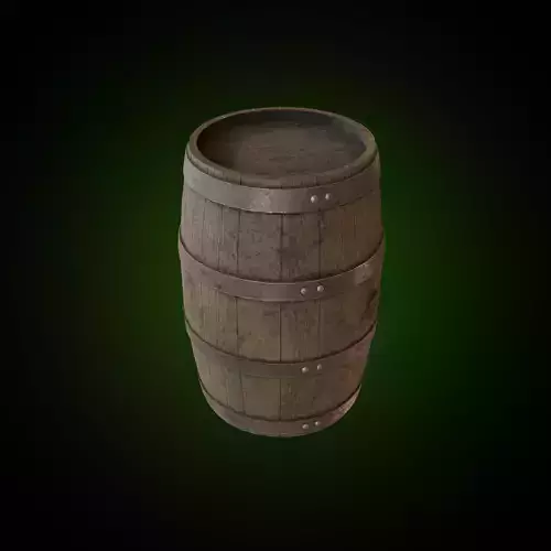 Wooden Barrel PBR Low-poly Game ready Low-poly 3D model