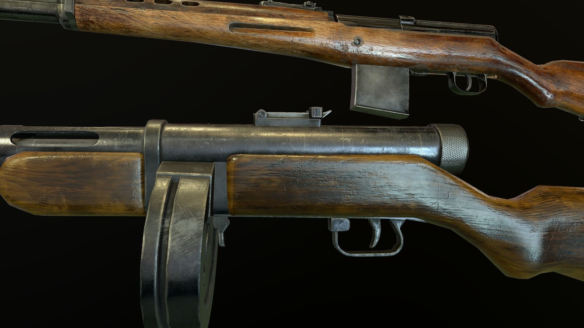 WW2 russian Weapons USSR Pack 3D Model Collection_12