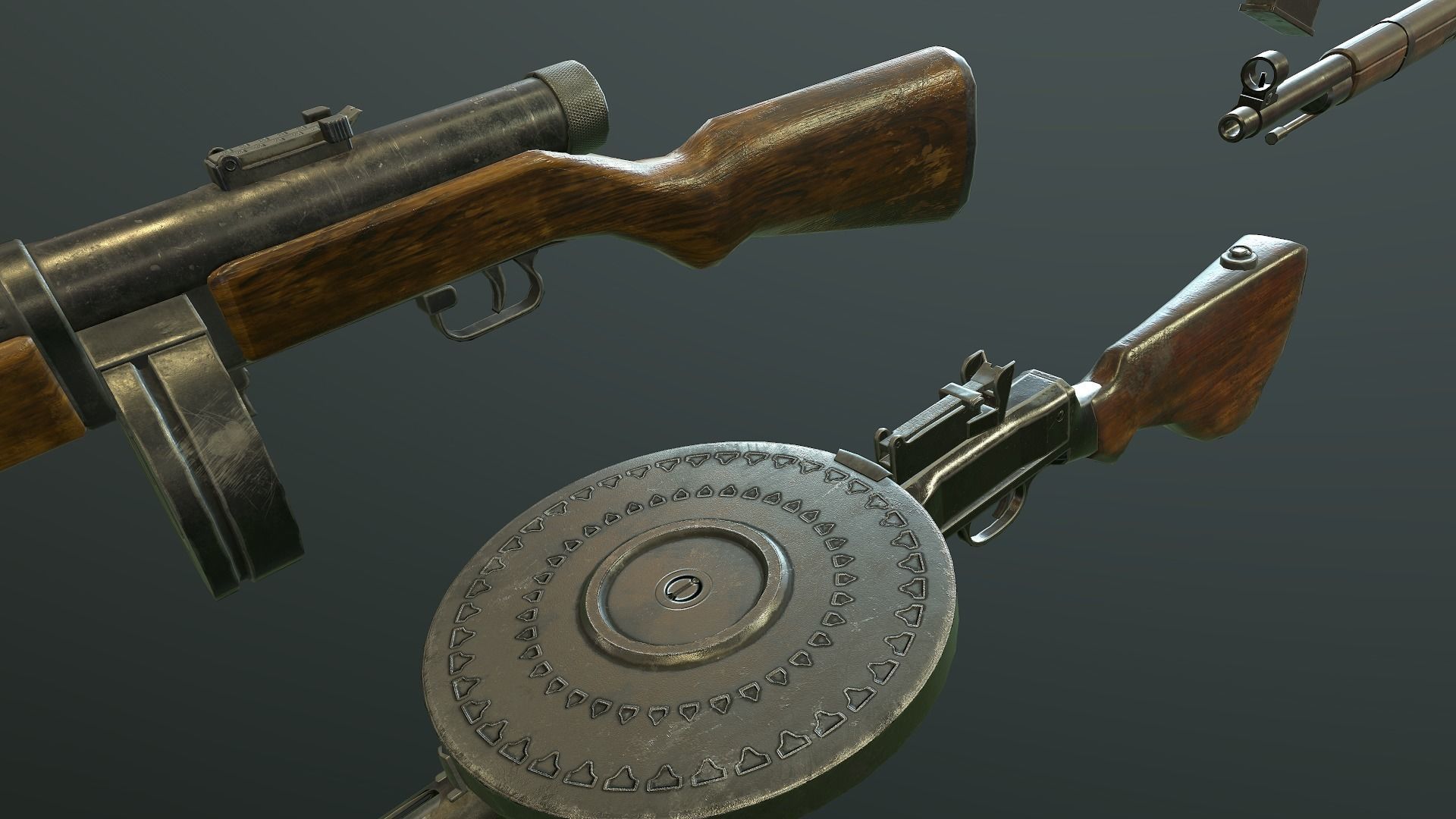 WW2 russian Weapons USSR Pack 3D Model Collection_11
