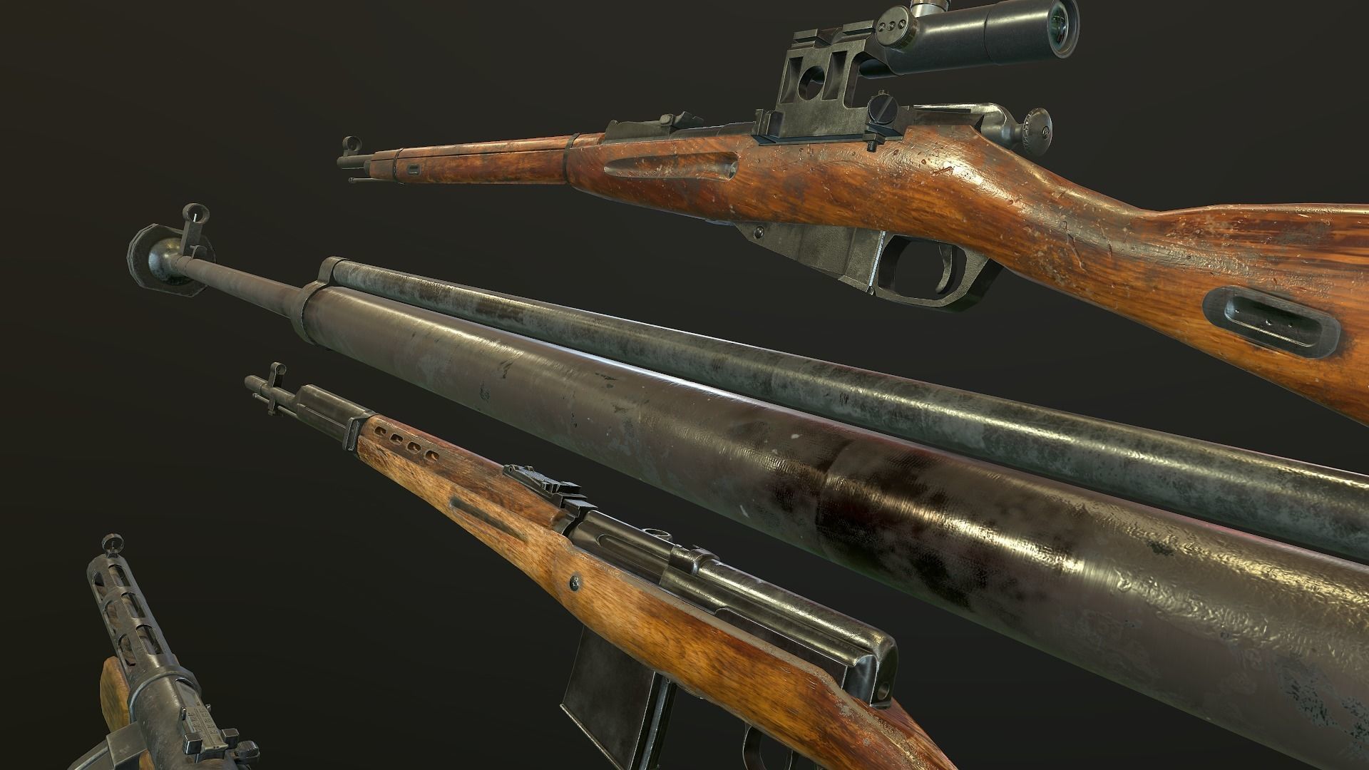 WW2 russian Weapons USSR Pack 3D Model Collection_17