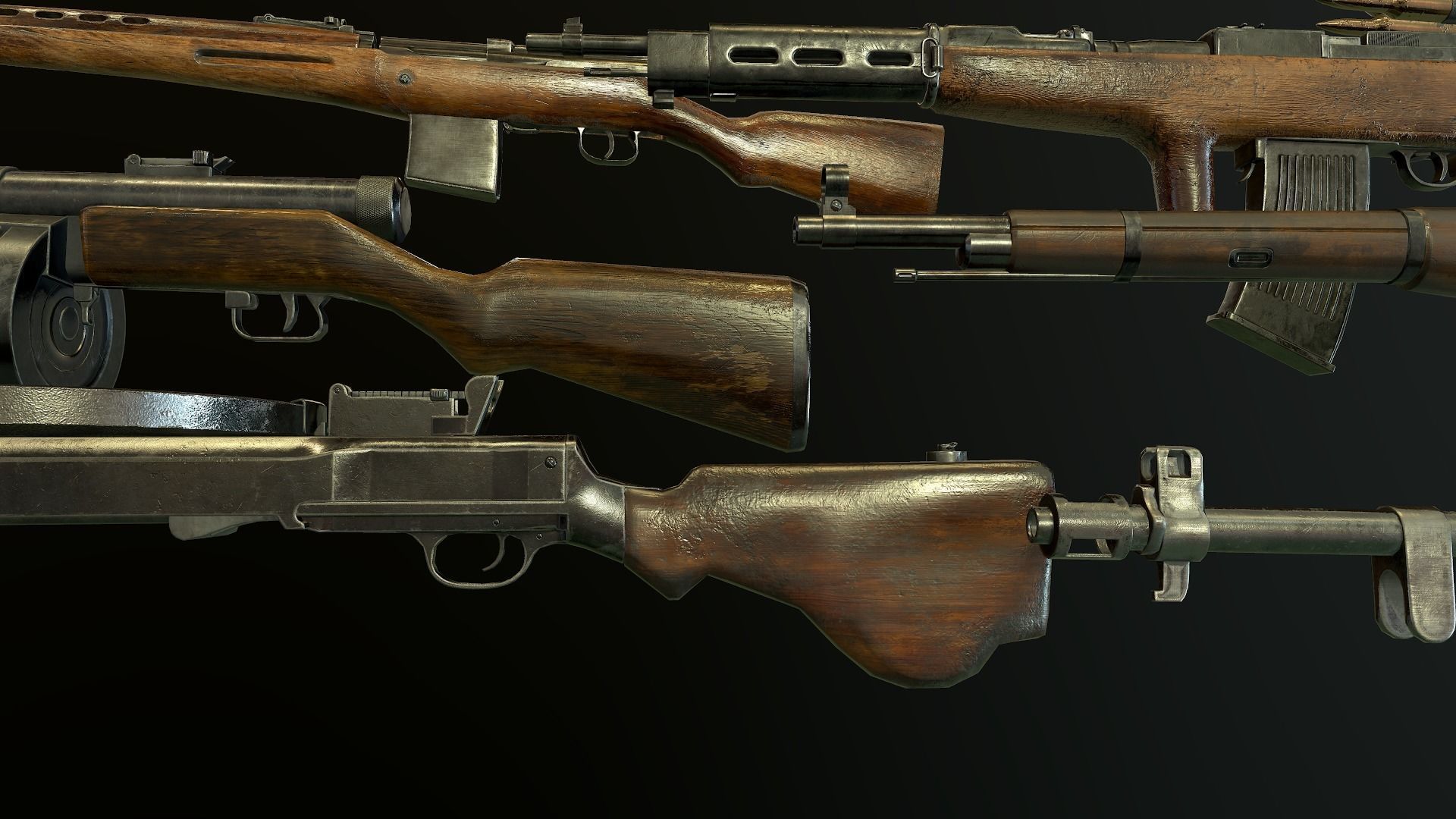 WW2 russian Weapons USSR Pack 3D Model Collection_19