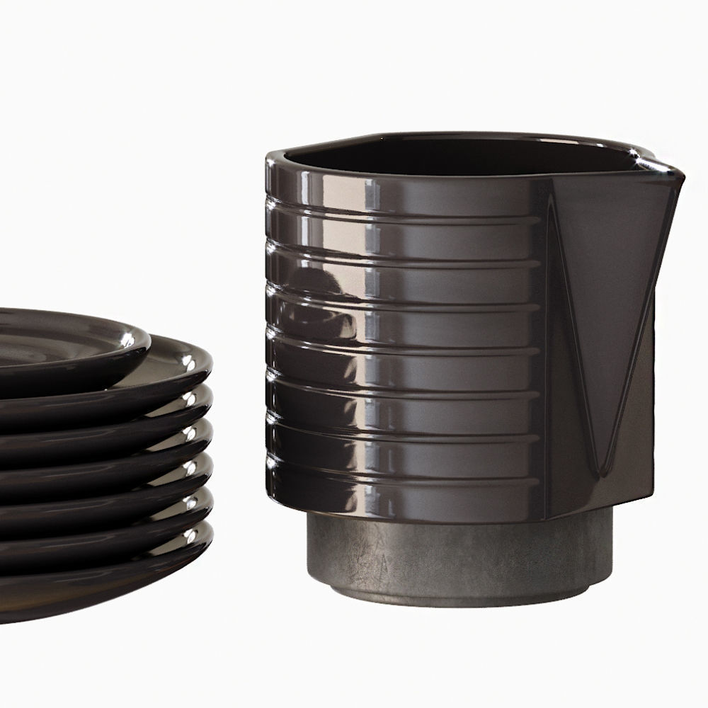 TEA SET jug and saucer 3D model_1