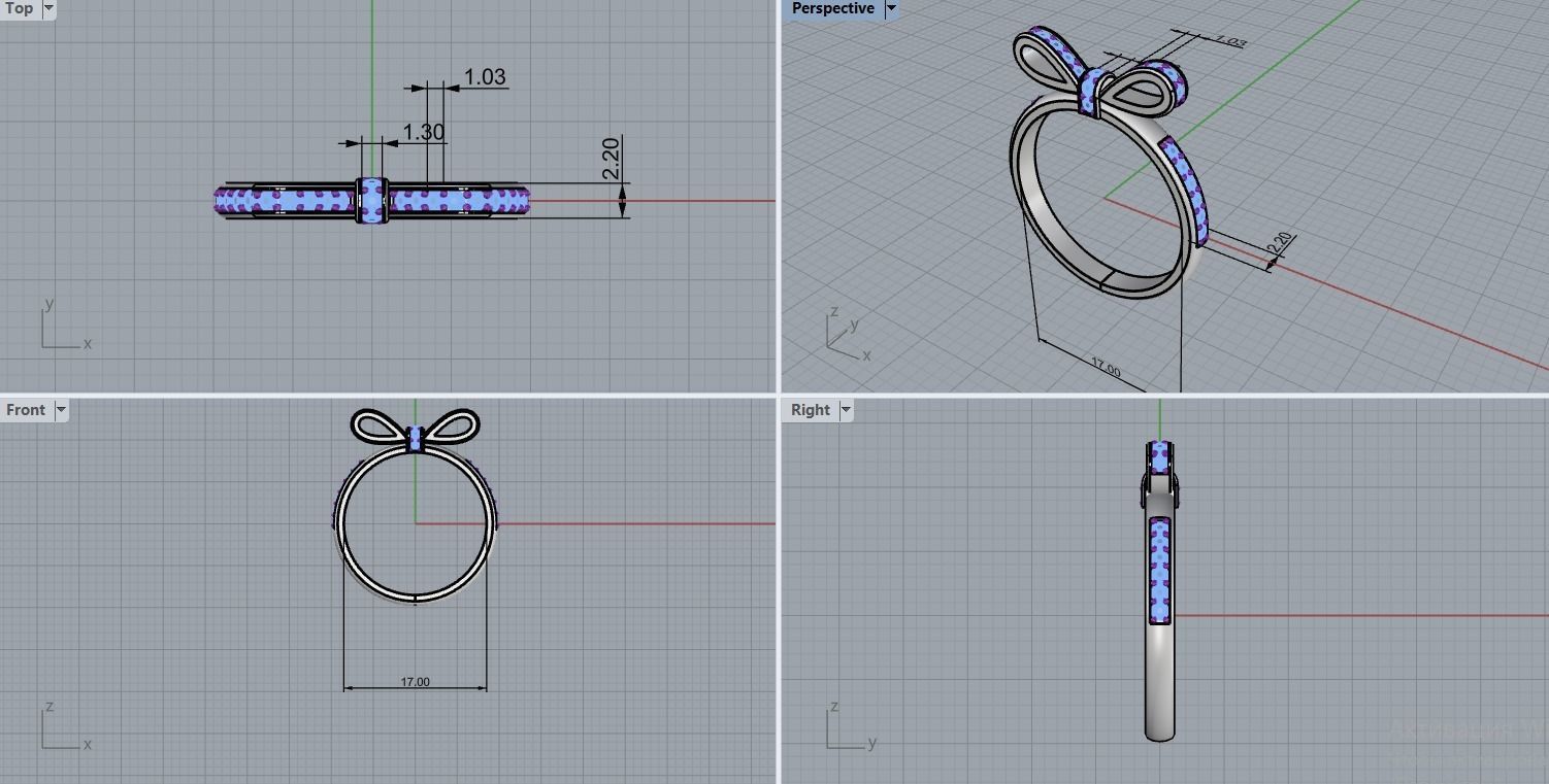 butterfly style ring 3D print model_7